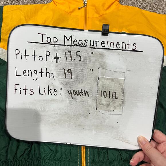 VTG 90s Kids NFL Green Bay Packers Football Nylon Windbreaker Jacket Youth 10-12 - Picture 8 of 8